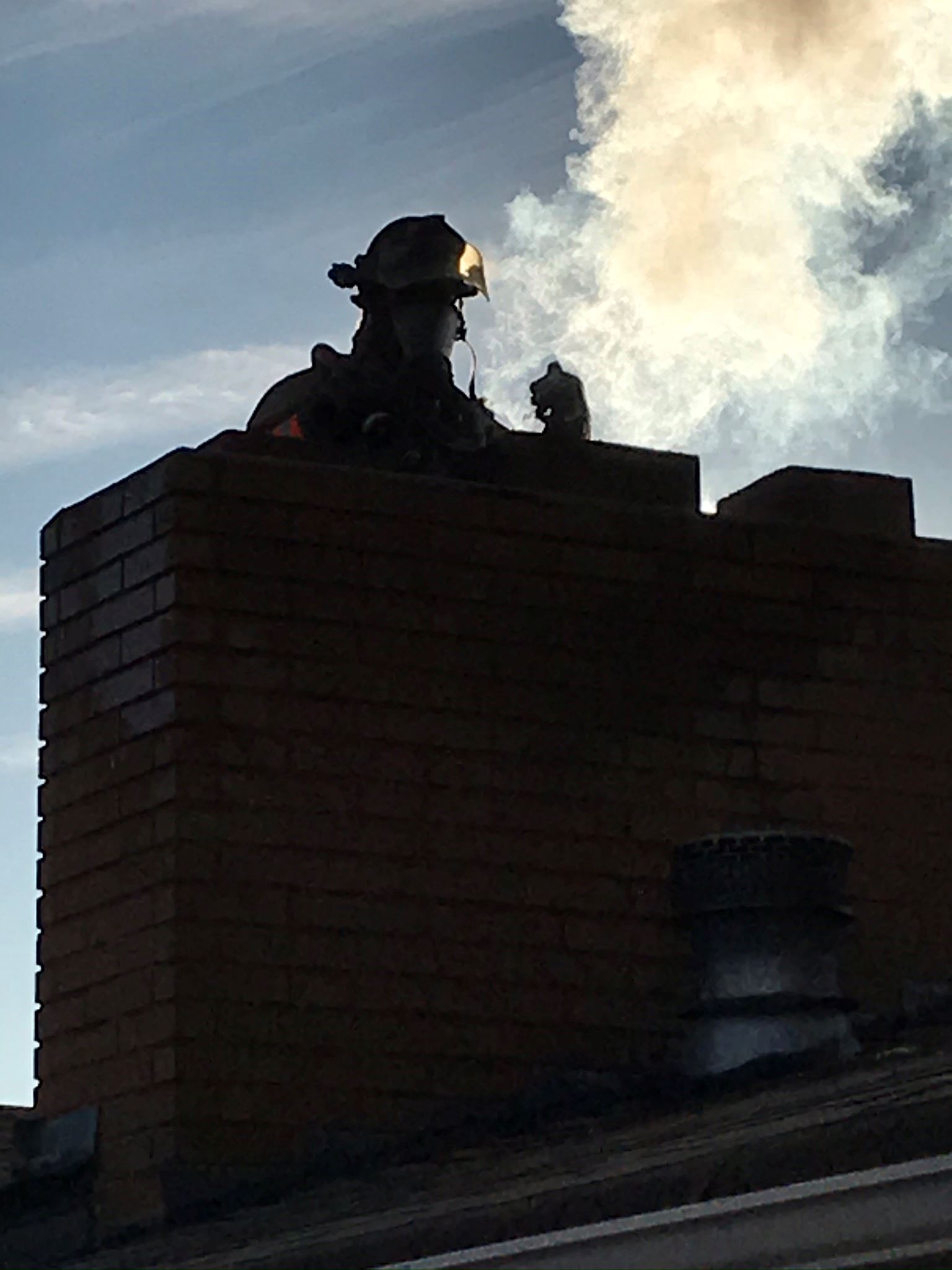 Firefighter in Chimney
